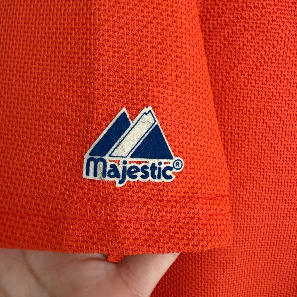 Vintage New York Mets Jersey Mens Medium Orange Majestic Made In USA Shirt - Picture 11 of 13